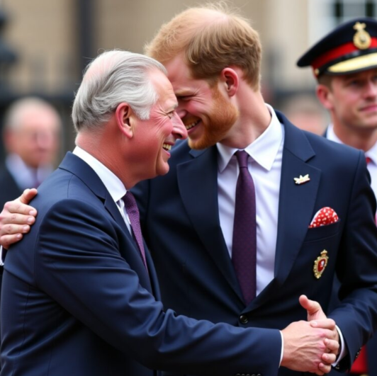 GOOD NEWS: An emotional reunion! Harry secretly returns to the UK on King Charles’s birthday, presenting his father with a valuable gift: ‘Dad, I’m sorry, please accept…’”