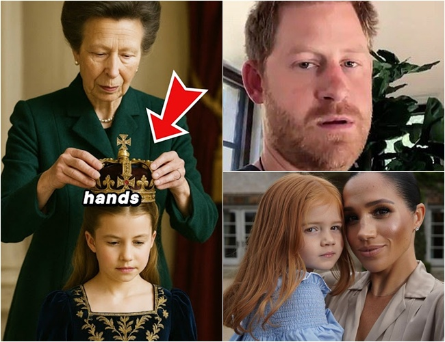 “Have you lost your mind?!” Harry exploded, his voice trembling with rage as Princess Anne placed Diana’s crown on Charlotte instead of Lilibet. “I forbid you to touch anything that belongs to my daughter…”