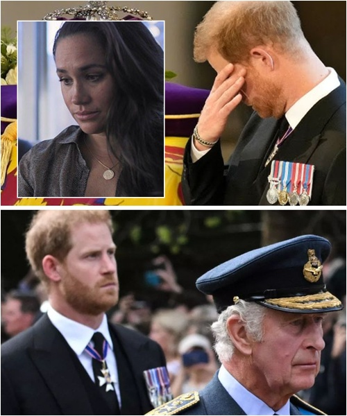 Heartbreak! Harry covered his face in tears as he announced TRAGIC NEWS about his family in America. King Charles rushed to visit. Putting all grudges aside, father and son bowed their heads in regret. Harry’s sobbing voice echoed through the halls: ‘Meghan, my wife has…’”