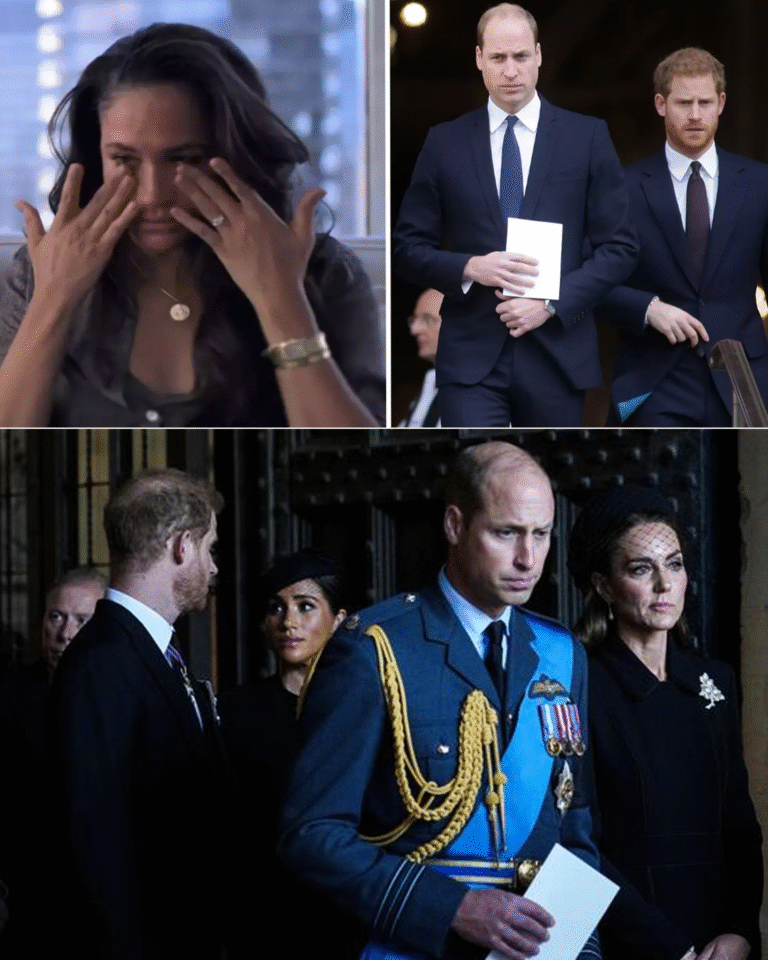 5 HOURS AGO: A terrifying crisis hit King Charles, forcing William to call Harry and Meghan back to Buckingham immediately. Meghan broke down in tears, mourning as a royal daughter-in-law. Harry stood quietly, head lowered in sorrow. By candlelight, the princes faced the nation with tragic news: ‘We are deeply sorry…’”