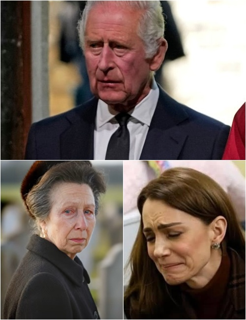 TRAGEDY — 5 MINUTES AGO! With hollow eyes and a trembling voice, King Charles III delivered shocking news about Princess Anne to the nation. The atmosphere inside Buckingham Palace turned suffocating. Kate collapsed, overcome by tears. Charles whispered, dazed: “My sister… the iron warrior…” —and the room froze in stunned silence.