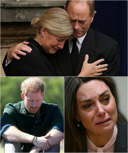 5 HOURS AGO! White flags flew across the palace gates as the monarchy plunged into mourning. Sophie and Edward clung to each other in tears outside the Grand Hall, the start of a royal earthquake that has shaken the Crown to its core. Harry sat hunched in sorrow, while Kate — the future Queen — crumbled under the weight of despair. Cameras were banned, silence ruled, until a voice rang out: “Bow your heads… we regret to announce…”