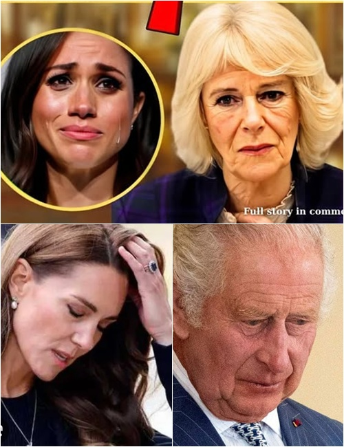 At 12:15 past midnight, Buckingham Palace erupted in alarm. Camilla, now the Queen, called Meghan back to London for an emergency declaration that would shake the entire nation. Harry was strictly forbidden to attend. With the bells still echoing, Camilla’s tearful voice filled the Great Hall: “My husband… oh God…”