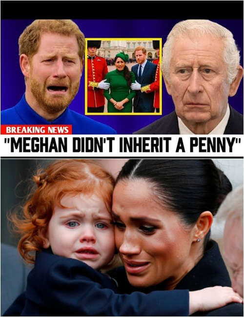 “ROYAL MELTDOWN: Harry Screams at King Charles Over Meghan’s Inheritance Before Collapsing in Tears” 3 hours ago, royal insiders report a chaotic scene at Buckingham Palace. Prince Harry, overcome with rage and heartbreak, shouted through a live video link: “Give my wife back what’s hers!” Moments later, he was seen fainting to the floor, whispering: “My wife… she’s