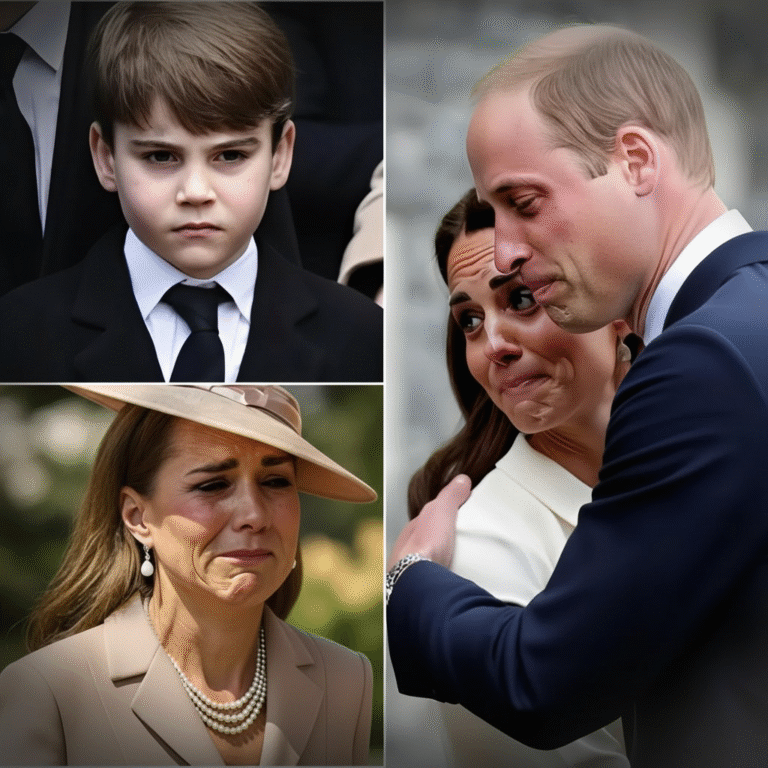 “Oh, my son Louis…” — Kate and William cling to each other, sobbing as they deliver an IMPORTANT ANNOUNCEMENT to the entire royal family. Reporters swarm the Palace in a frenzy, whispers rising as the future of the monarchy seems to be thrown into turmoil. William steps forward and announces: “I’m deeply sorry…”