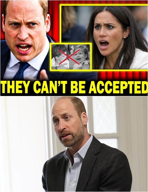 MEGHAN EXPLODES AS WILLIAM AXES HER KIDS FROM THE THRONE! JUST IN: A “nuclear” Meghan Markle has stormed the Palace in a blind rage after Prince William’s ruthless, cold-blooded demand to rip Archie and Lilibet out of the Line of Succession!