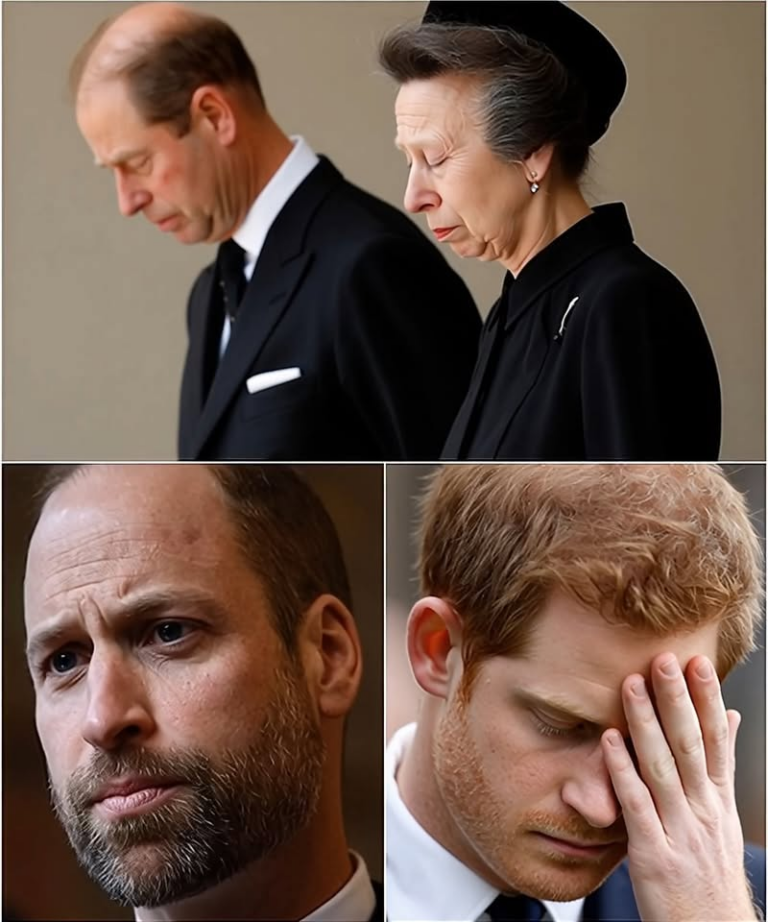 TRAGEDY 5 MINUTES AGO! Harry bowed his head upon reuniting with the royal family, as Princess Anne wept in a Palace drowned in grief. William stood in silent sorrow. With regret heavy in his heart, Harry murmured softly: “We are deeply mourning… What he revealed next shattered the Palace — and left the world in shock..