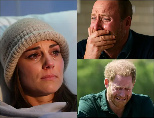 Sad News 2 minutes ago! The Palace finally spoke out, confirming the latest shocking news about Princess Kate’s condition. Prince Harry has been urgently summoned home, seen huddled in a lonely corner, visibly shaken. Royal aides rushed into an emergency meeting. Prince William could only cover his mouth, struggling to hold himself together: ‘I’m afraid… my wife…’”