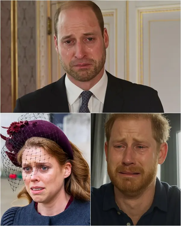 TEARS IN BUCKINGHAM! Prince William delivered IMPORTANT SAD NEWS to the nation. Beatrice, pale and trembling, could hardly stand, while Harry’s sobs echoed from across the Atlantic. Then came Beatrice’s chilling cry that silenced the Palace: ‘My father Andrew has…’”