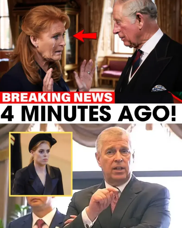 4 MINUTES AGO! Sarah Ferguson, her eyes red with tears, rushed into the Palace to announce the DISASTER that had struck Prince Andrew. The entire royal household was left stunned. King Charles called an emergency midnight meeting. Minutes later, Princess Beatrice’s heartbreaking scream shattered the silence: ‘Oh, my father…’”