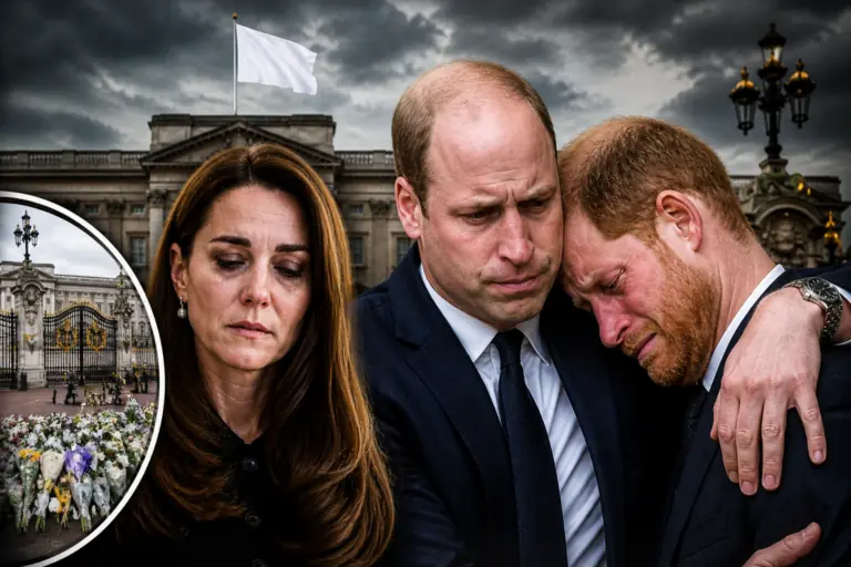 SHOCKING NEWS — 1 HOUR AGO Fans burst into tears as Prince Harry delivers heartbreaking news to the Palace. Kate appears exhausted, eyes heavy from sleepless nights, while William holds his brother tightly, trying to comfort him. Supporters around the world begin to pray. Harry’s fragile voice breaks the silence: “I’m so sorry to say that…